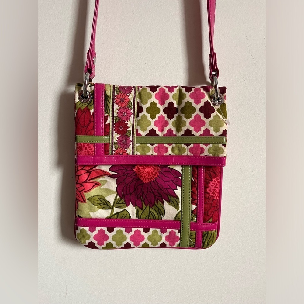 VTG Vera Bradley Hello Dahlia Flip Hipster Long Strap Crossbody EUC